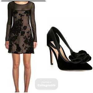 New bundle of dress and heels velvet floral